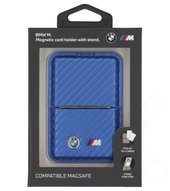 BMW M Carbon Metal Logos MagSafe Card Holder - blue