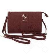 Guess Peony 4G & Classic Logo Stripe Wallet - burgundy