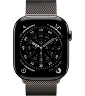Apple Watch 11 5G 46 mm titan schiefer milanaise Armband (MFD34ZR/A) S/M - schie