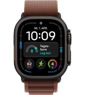 Apple Watch Ultra 4 49 mm 5G Titan Schwarz Burgunder Alpine Loop Large - schwarz