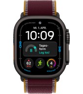 Apple Watch Ultra 4 49 mm 5G Titan Schwarz Burgunder Trail Loop S/M - schwarz