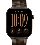 Apple Watch 12 AL 5G 46 mm dunkelbronze Milanaise Loop S/M - dunkelbronze